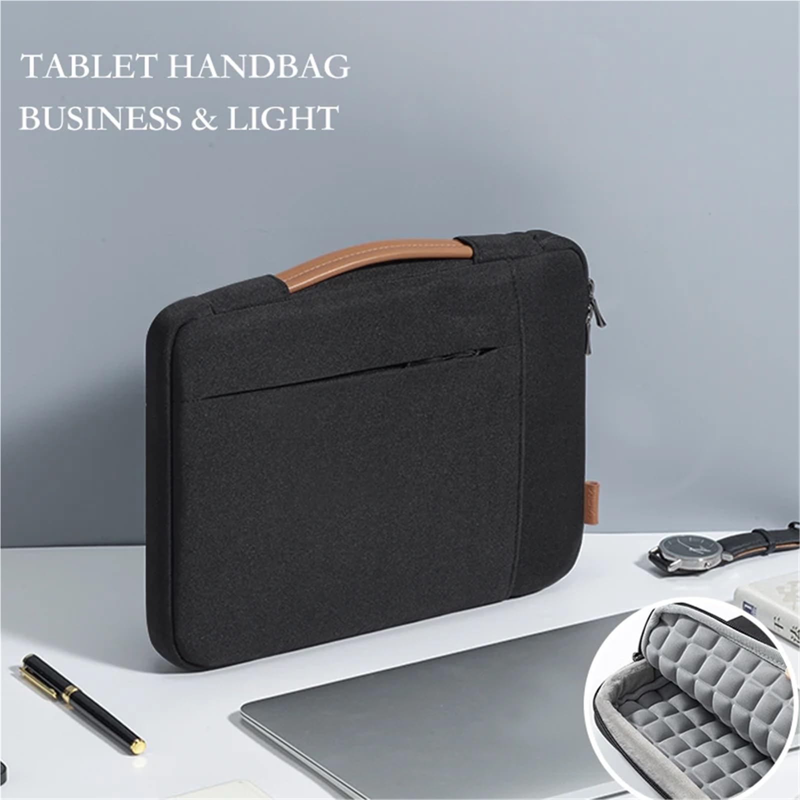 Manicotto per Tablet Borsa a Tracolla for Tablet Antiurto Custodia for Tablet Portatile Custodia con Cerniera for Tablet per Tablet(Gray Handbag,7.9-11 inch)