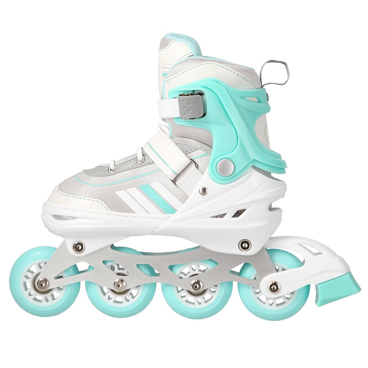 Nils Extreme Pattini in linea 2 in 1 per bambini e adulti, pattini in linea con cuscinetti ACEB7, pattini da ghiaccio per bambini, regolabili 34-38, colore bianco e blu, NH18191
