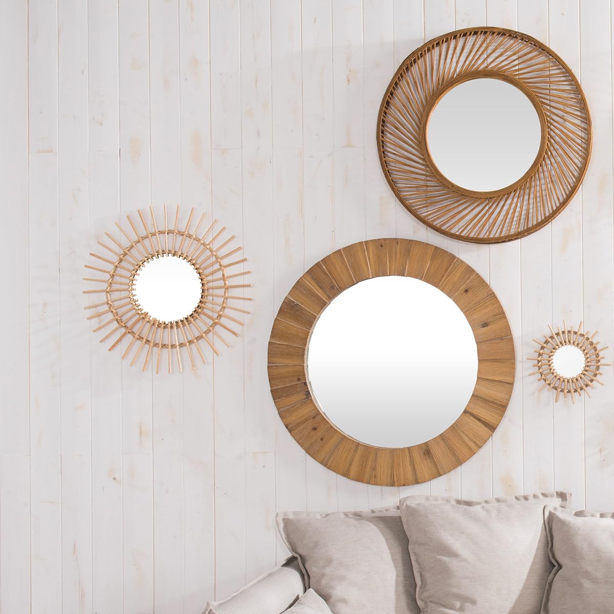 Atmosphera - Espejo de Madera D83 cm
