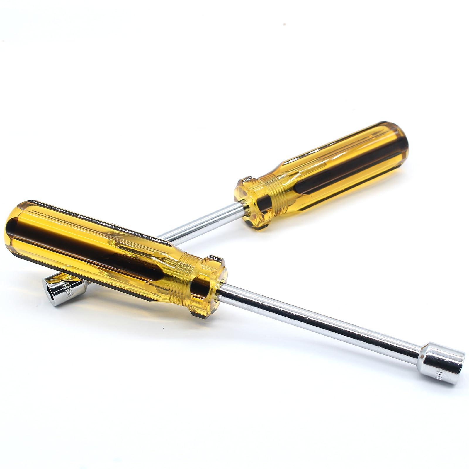 2Pcs 7mm Socket Wrench Screwdriver, Hexagon Nut Driver with Steel Cushion Grip for Easy Hand-Making and Repair Projects