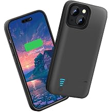 Sitong Battery Case for iPhone 15, 5000mAh Rechargeable Extended Battery Charging/Charger Case, Add 100% Extra Juice 6.1 inch Black