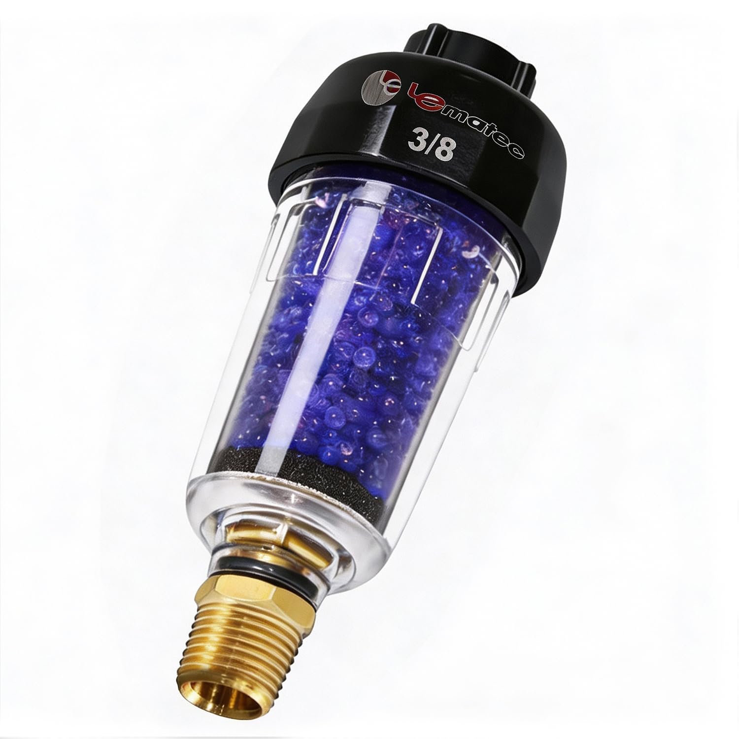 LE LEMATEC Compressed Air Dryer, Inline Desiccant Moisture Filter 3/8"