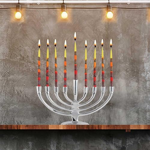 Miniatura 4 de Zion Judaica Elegante Menorah Elegante Vela Minorah para Hanukkah Utiliza Velas de Janucá estándar