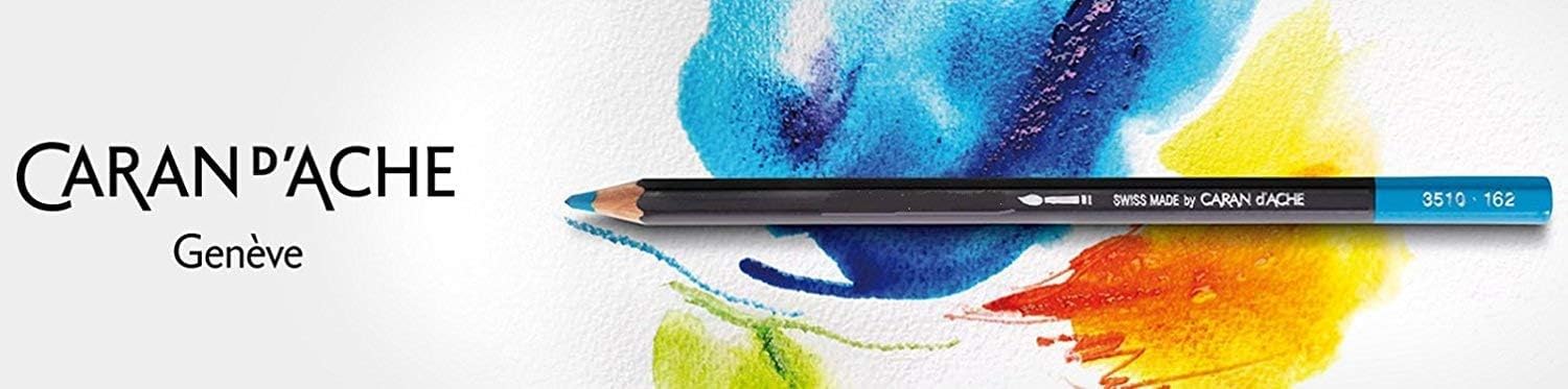 Caran D'ache Swisscolor - Matite acquerellabili in scatola di metallo, confezione da 30 pezzi e 2 carte