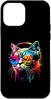 Vista 12 de Funda divertida para iPhone 15 DJ Cat con gafas de sol, auriculares y música