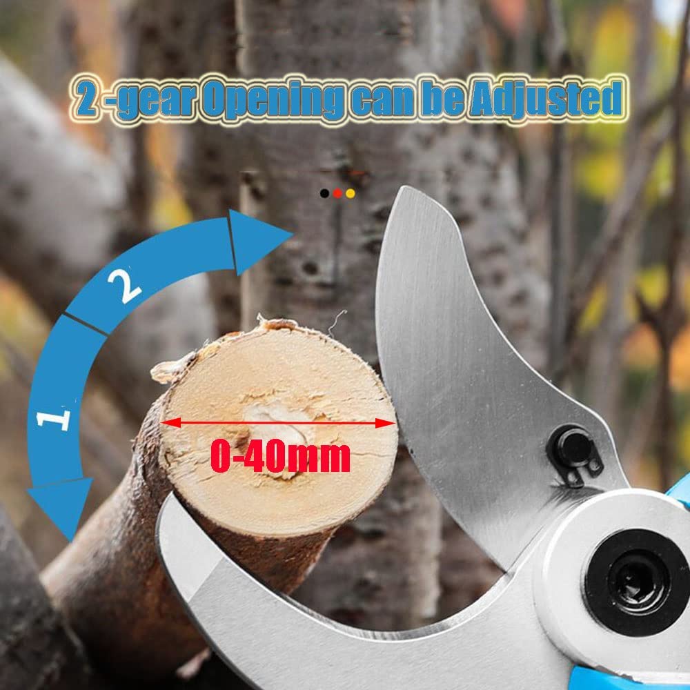 Cesoie elettriche da potatura da giardino a batteria MAX 40 mm/1,57 pollici Cesoie elettriche Trimmer wireless professionale Efficiente ricaricabile con 1/2 batteria (dimensioni: 4.0 Cordless 1 batt