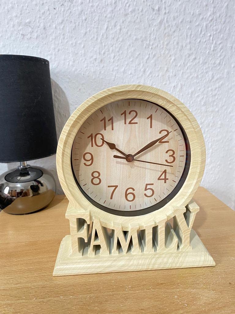 Stunning Table Clock Vintage Family Non-Ticking Desk Clock Retro Mantel Clocks For Living Room Bedroom Shelf Fireplace Farmhouse Décor Gift (Cream)