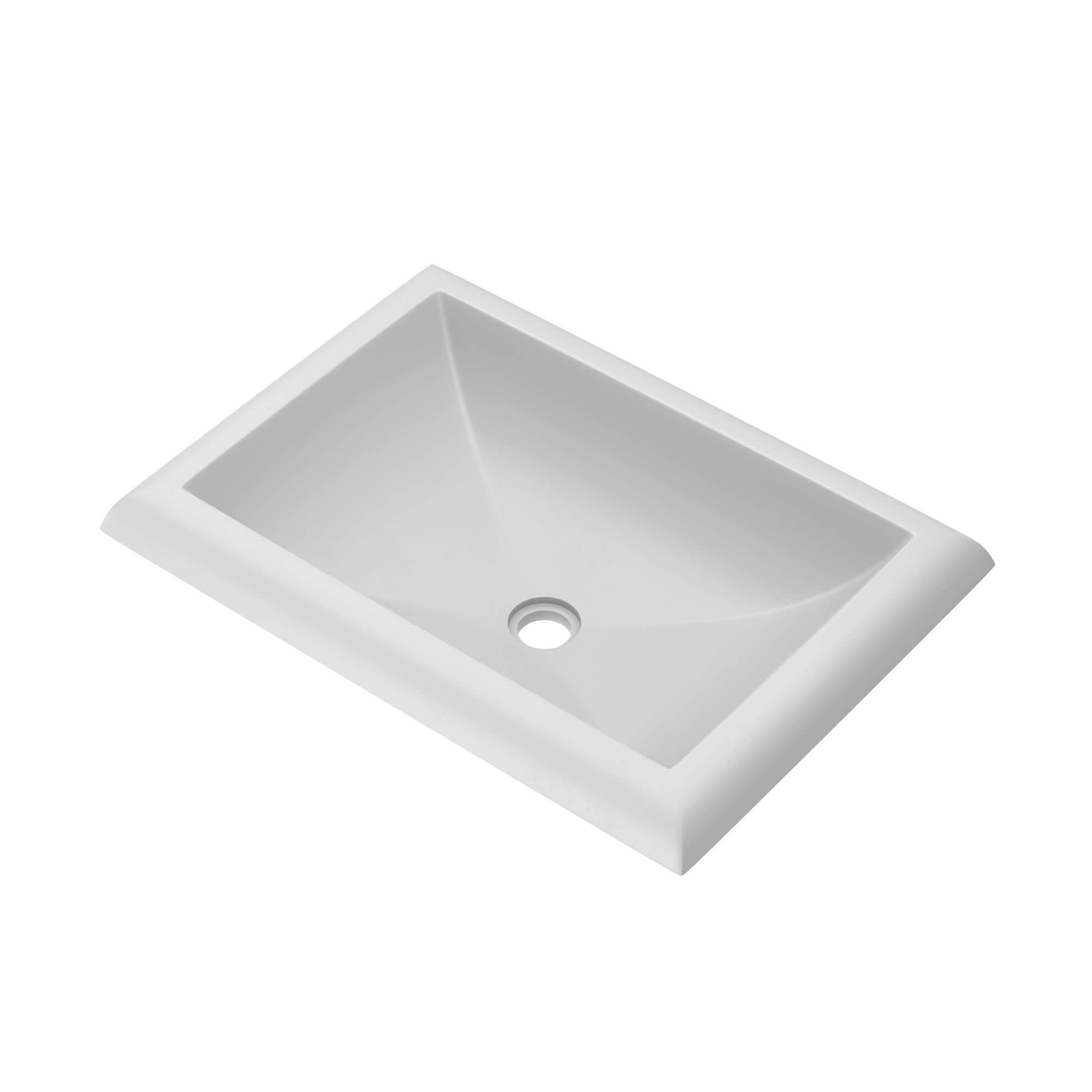 NSL2216-P Montecito Native Stone Drop-in Bathroom Sink, Pearl