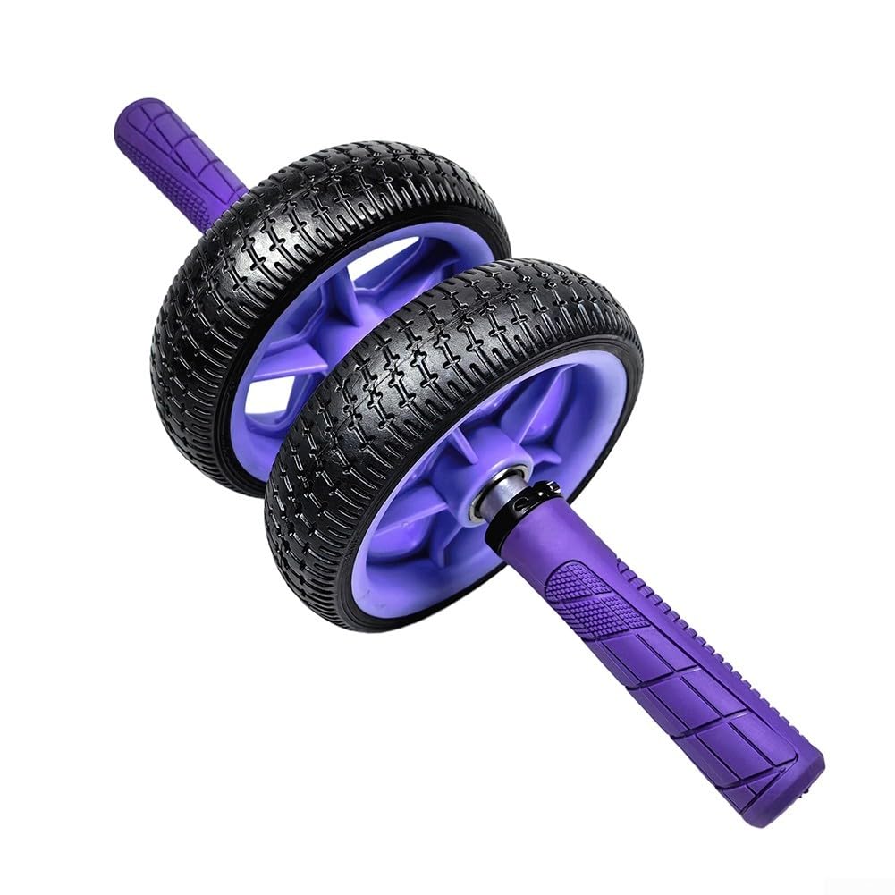 Rueda doble para abdominales, diseño sin rebote para entrenamiento de fuerza, entrenador de núcleo de doble rueda, entrenamiento muscular abdominal, 17 cm