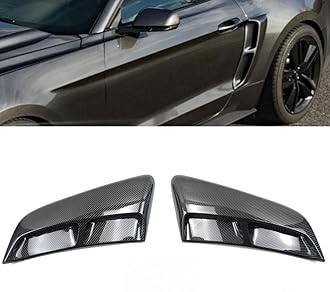 sosega Rear Quarter Panel Side Body Fenders Door Scoop Air Outlet Trim Compatible with for Ford Mustang 2015-2023 (Carbon Fiber Print)