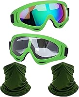 Vista 16 de Gafas de motocicleta, paquete de 2 unidades, para motocross, ATV, motocross, senderismo, protección con 2 unidades de máscara bandana transpirable