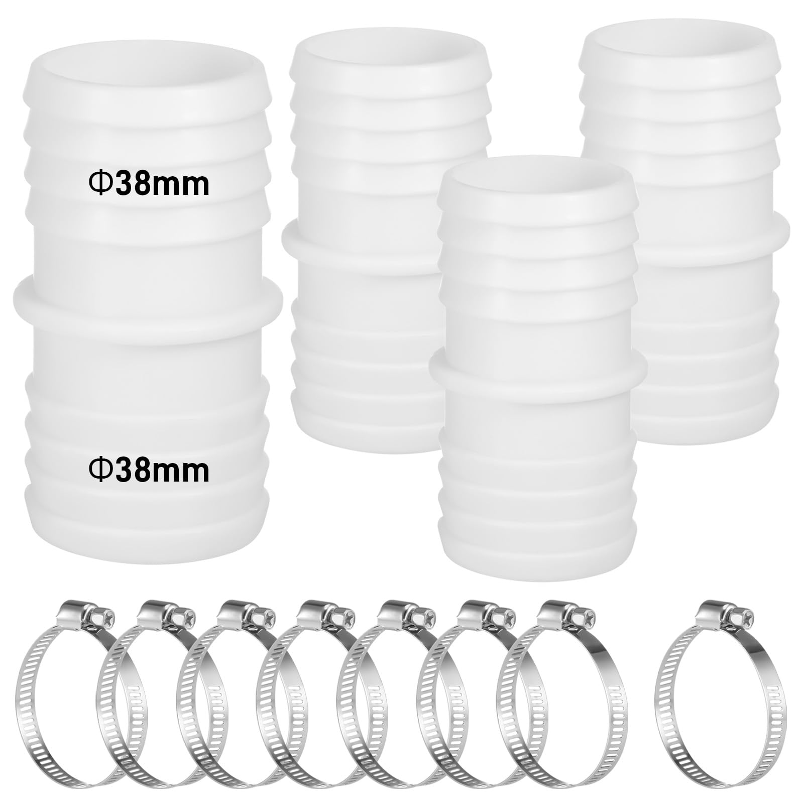 Connettori Per Tubi Flessibili Con Morsetti, Adattatore Per Raccordi Per Piscina Da 38 Mm A 38 Mm Adattatore Per Tubo Flessibile Per Piscina 88766540