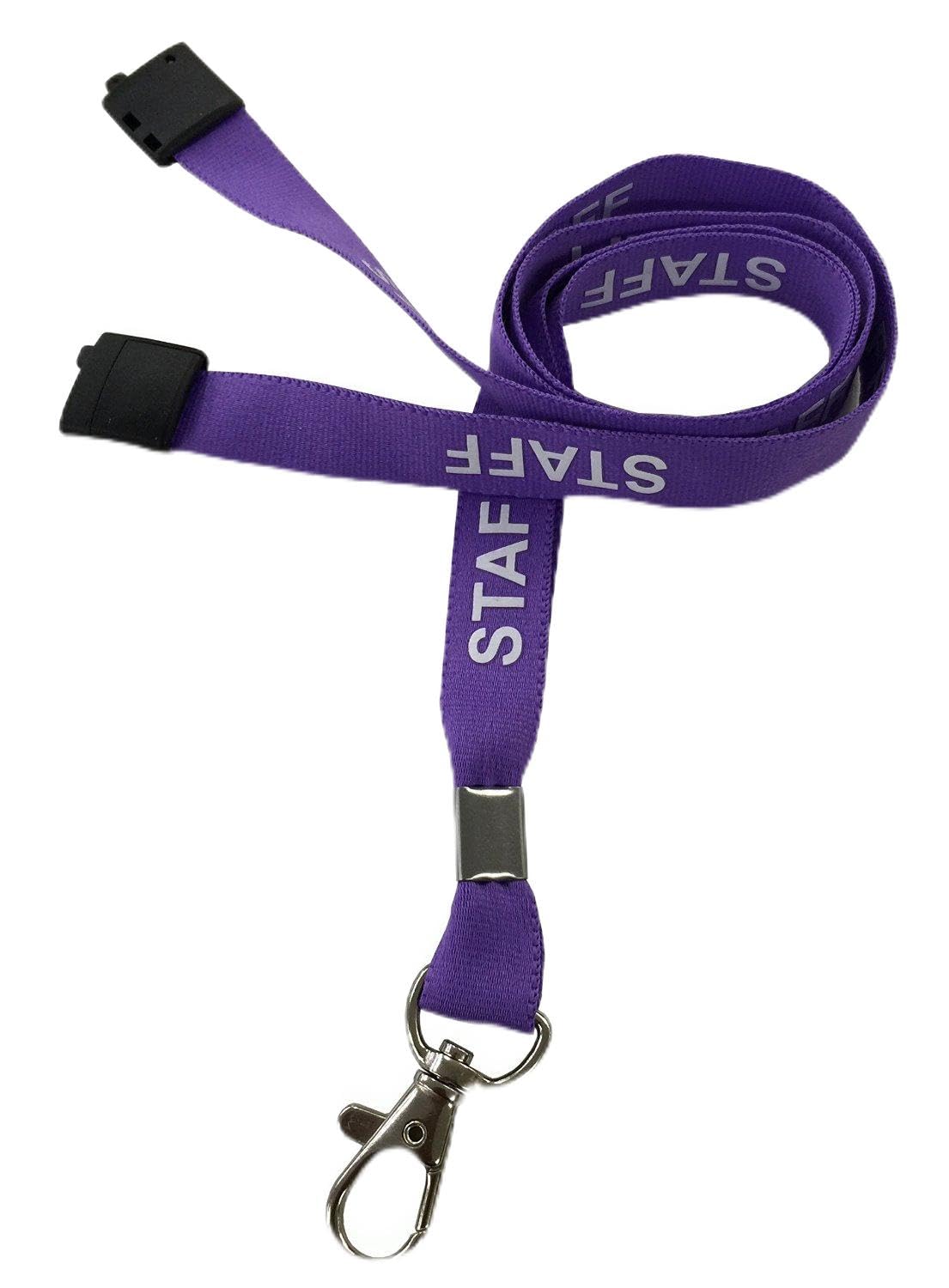 Customcard Ltd Purple Staff Lanyard with Safety Break & Metal Clip, 45cm Drop, 15mm Width