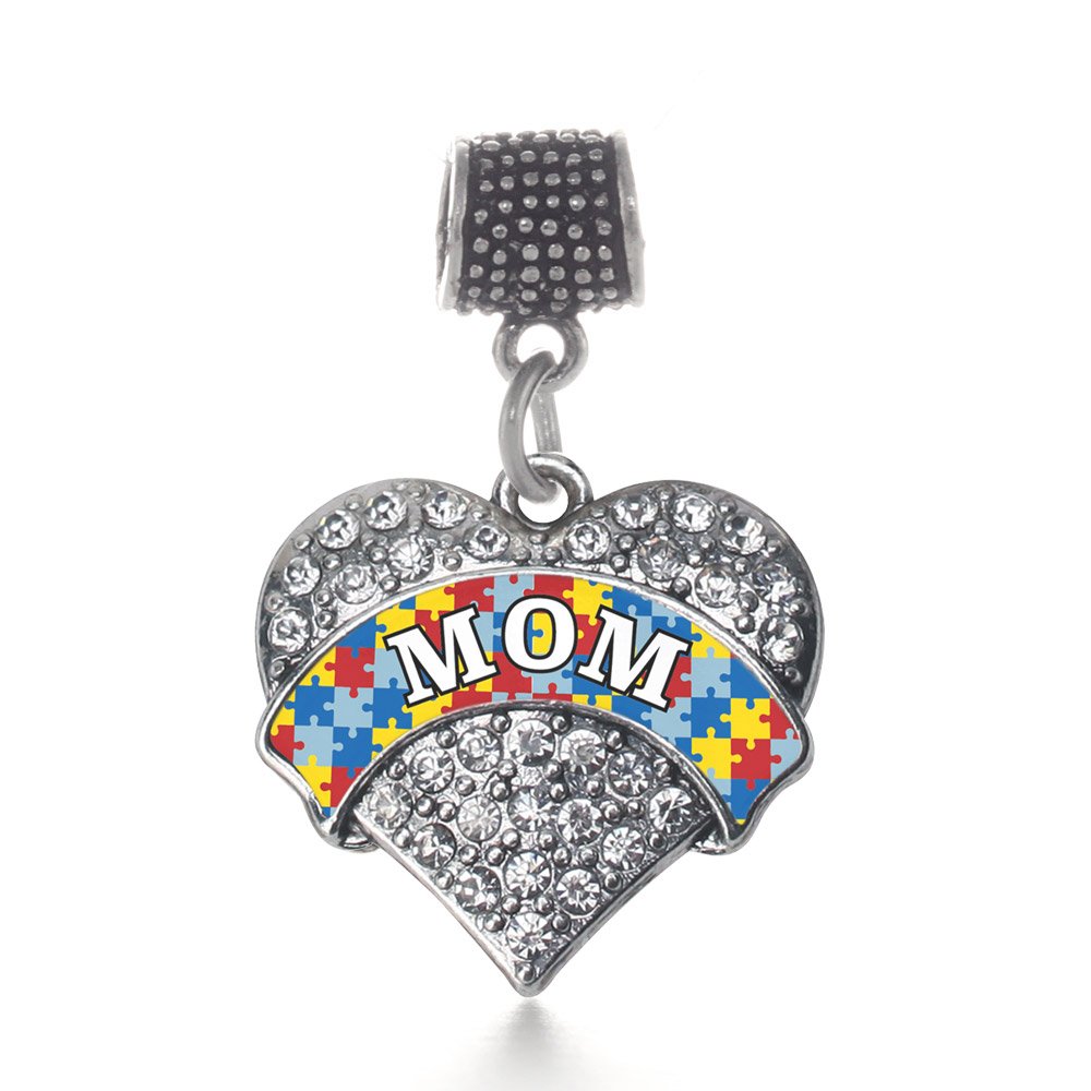 Memories Matter Alzheimer's Awareness Charm - Sterling Silver Pave Heart Bracelet Charm With CZ - View #5