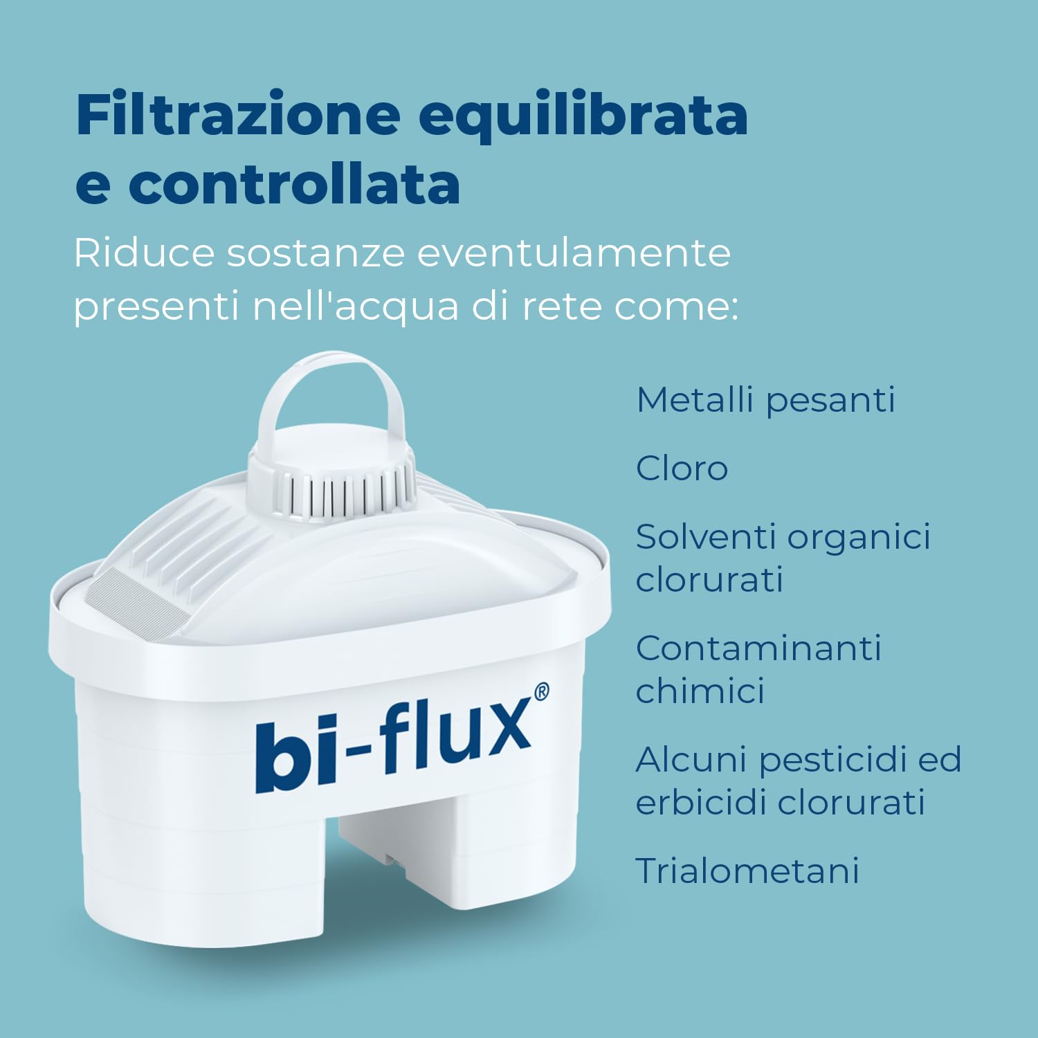 LAICA Stream Line Caraffa Filtrante - 2,3L - Bianca - Timer Digitale - 1 Filtri bi-flux Incluso, Preserva i Sali Minerali Utili all'Organismo e Riduce Cloro e Metalli Pesanti - Made in Italy