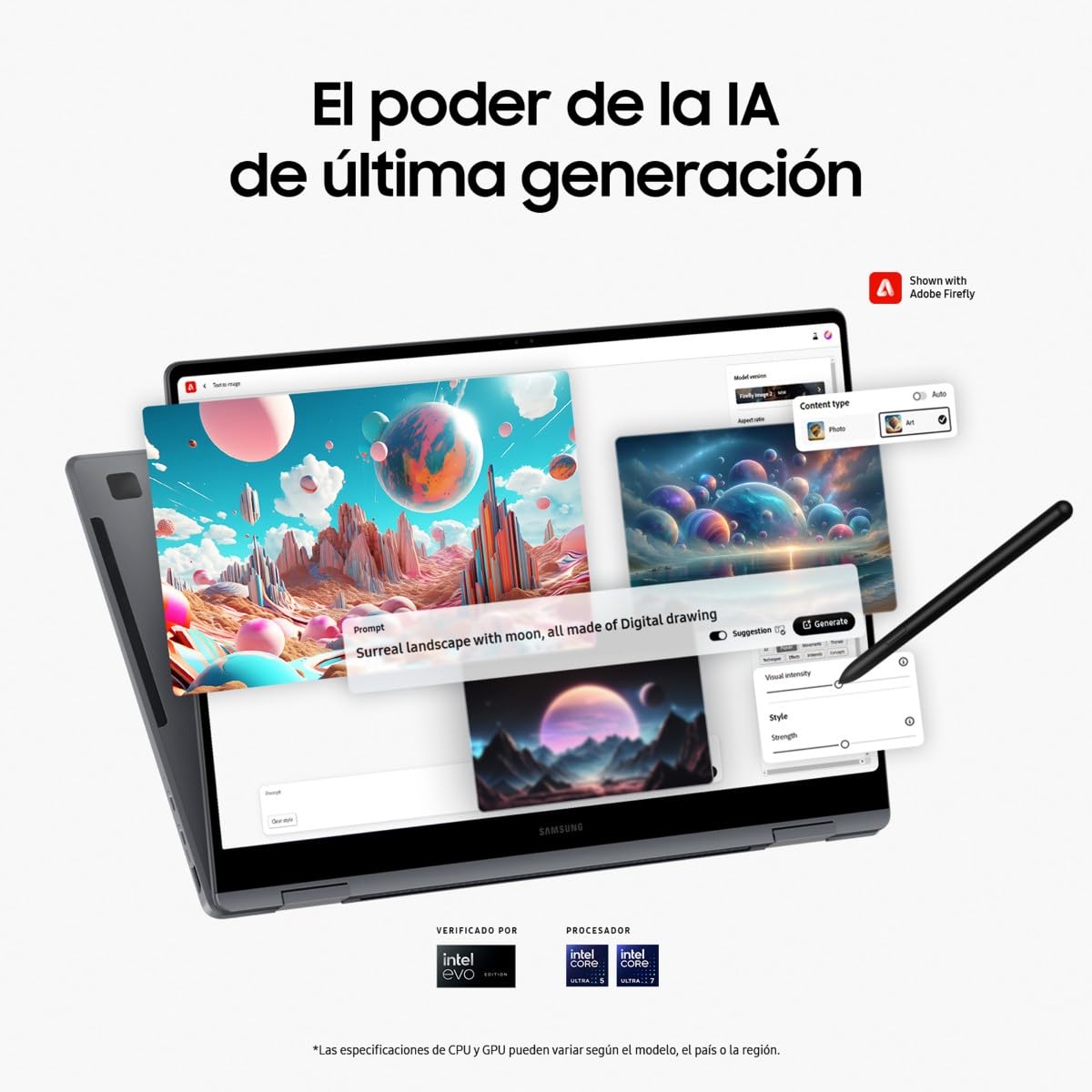 Samsung Galaxy Book4 Pro 360, Ordenador Portátil Convertible 16" HDR, Táctil y S Pen, Intel Core Ultra 5-125H, 16GB RAM, 512GB SSD, Intel ARC Graphics, Windows 11 Home, Gris, Teclado QWERTY Español