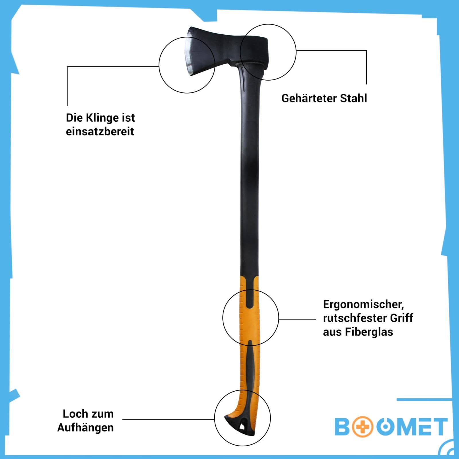 Spalthammer 2200g · 9 Modelle: Beil, Axt, Sappi, Set · Spaltbeil mit Fiberglasstiel · Äxte zum Holz spalten in mini, klein, groß · Spaltaxt für Holz & Keile