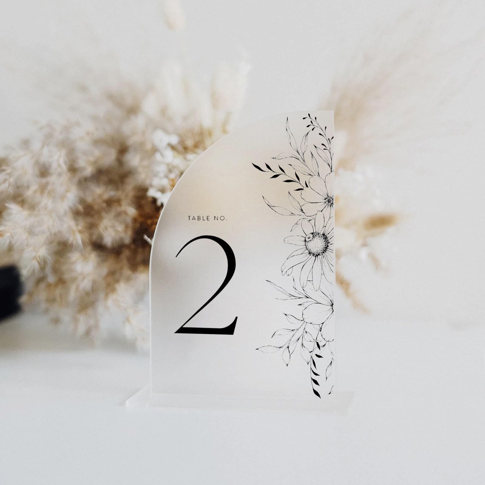 Acrylschild, 10 Stück, mattiert, Halbbogen-Schild mit Ständer, 12,7 x 17,8 cm, DIY Hochzeitstischnummern, Veranstaltungen und Partys