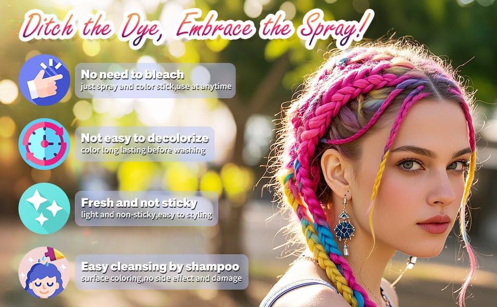 Image of Orange Hair Spray,Hair Color Spray Dye,Grey Temporary Hair Color Dye for Kids Women Men,Hairspray Color Pomades,Washable Color HairSpray for Party, Cosplay,Halloween,Christmas. (Orange)