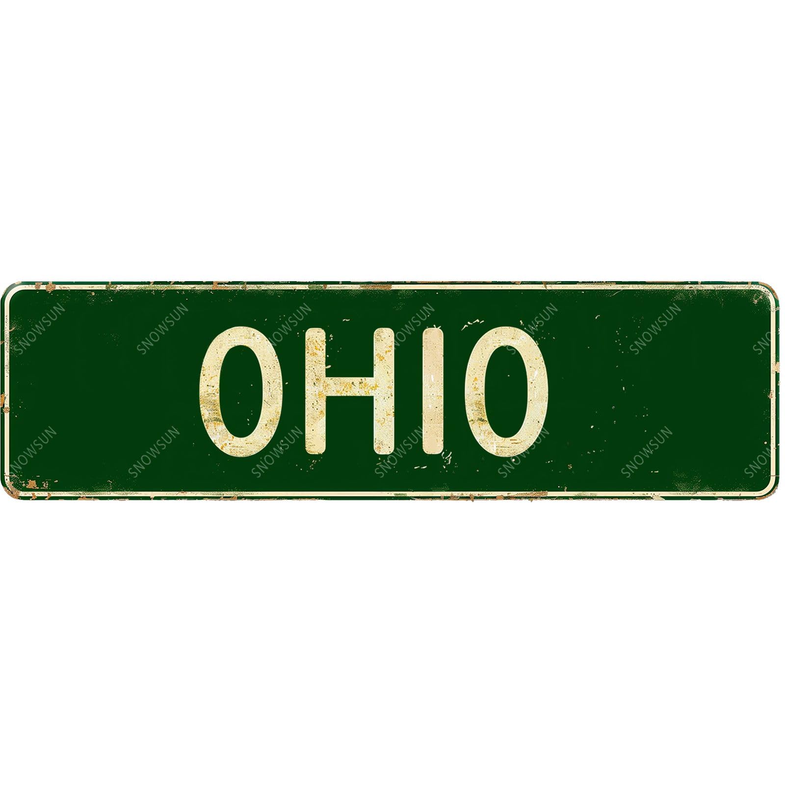 Ohio Street Sign Vintage Tin Signs Art Plaque for Home Office Bar Garden Cafe Yard Garage 4x16 Inch