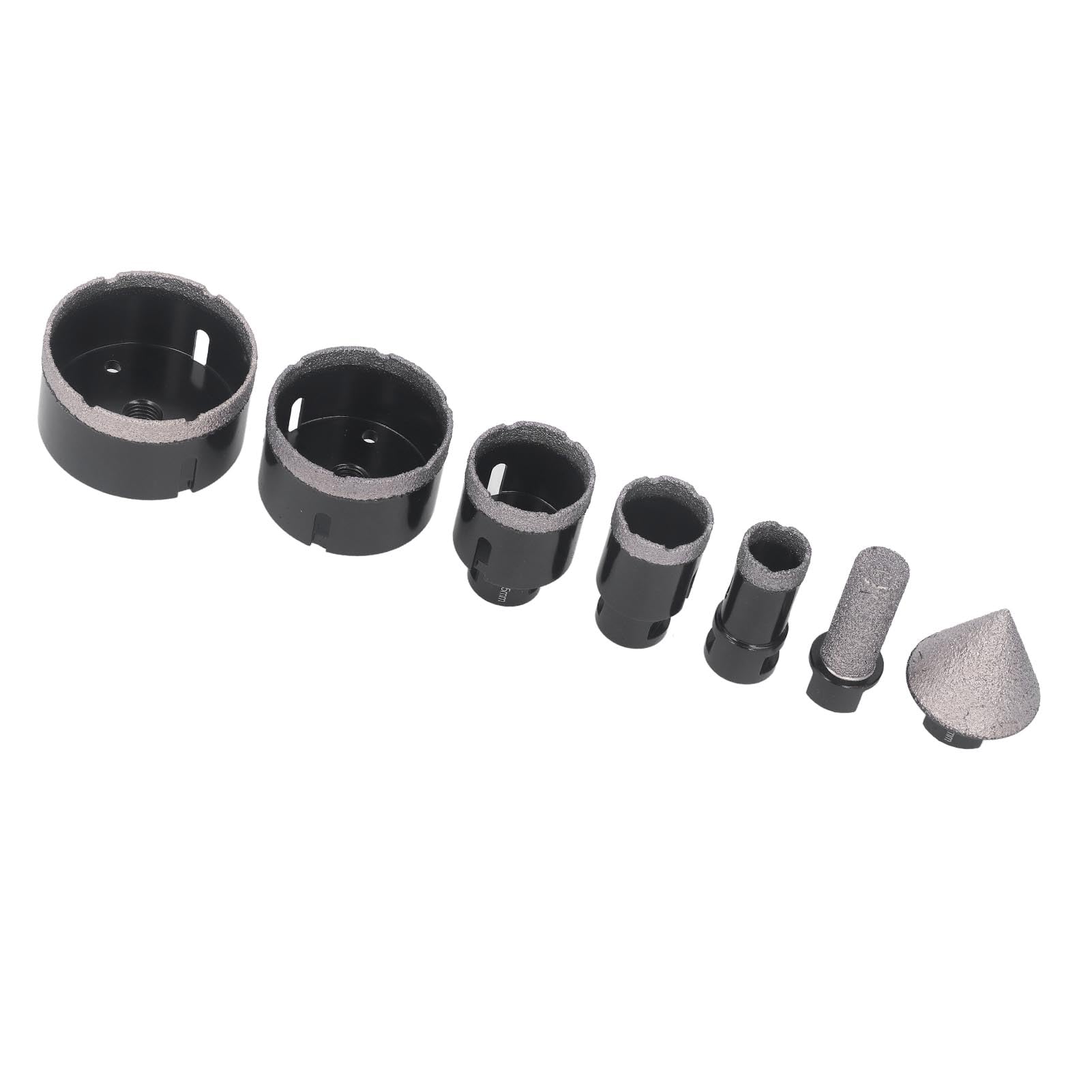 Hyuduo Juego de Brocas de Sierra de Diamante 7 Piezas 45 Juego de Brocas de Diamante de Acero M14 de 25 Mm a 75 Mm para Corte de Baldosas de Mármol Cerámico con de Dedo para Amoladora Angular