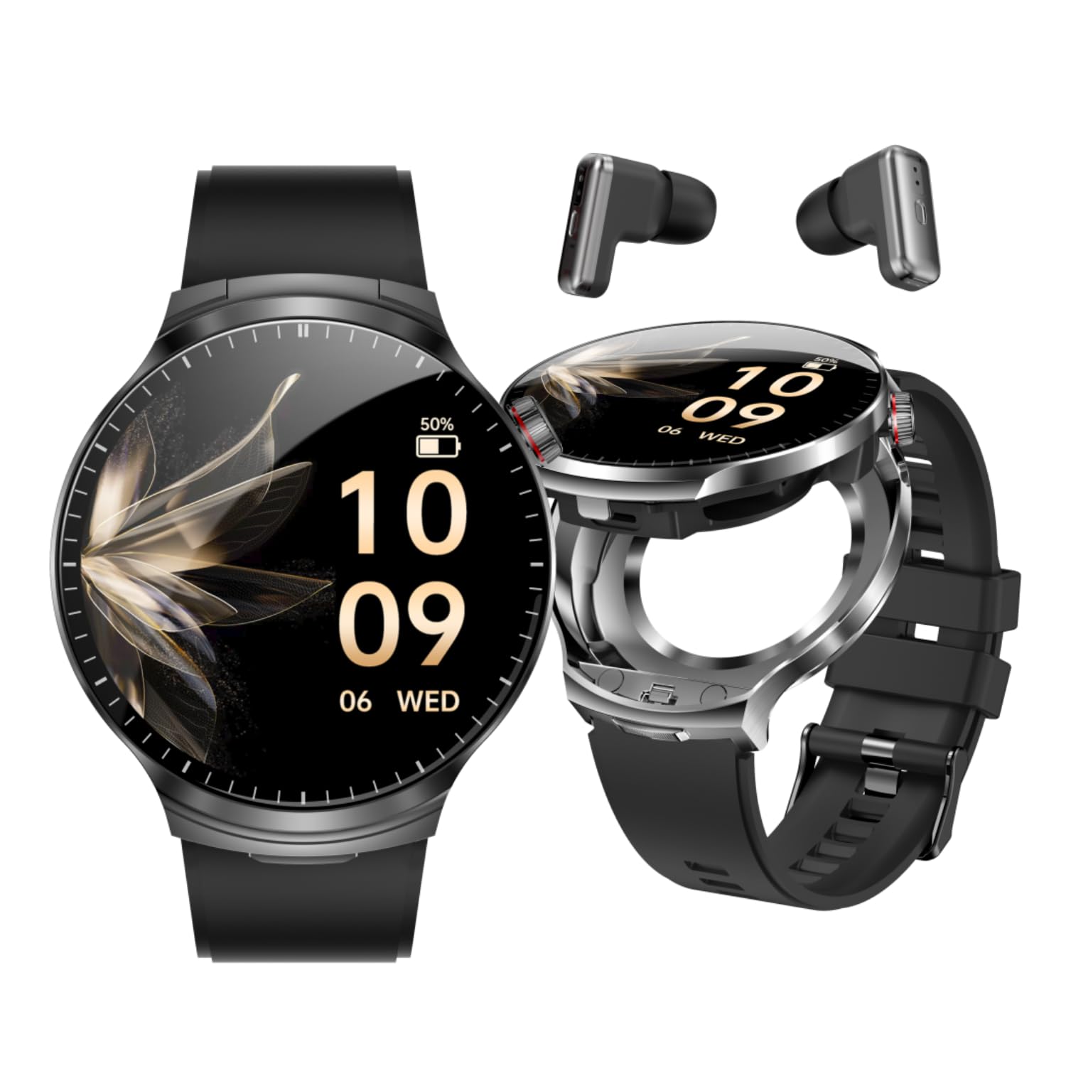 AIEK Montre Connectée Homme, Bluetooth écouteurs, Écran HD 1,85", Analyse Sommeil, Appel Bluetooth, Cardiofréquence, 100+ Modes Sportifs Podometre, Smartwatch pour Android iOS (Noir)