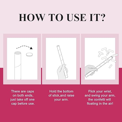 Miniatura 5 de BATTIFE It's a Girl, paquete de 30 palitos de confeti para revelación de género, varitas de confeti de papel de seda para baby shower, boda,