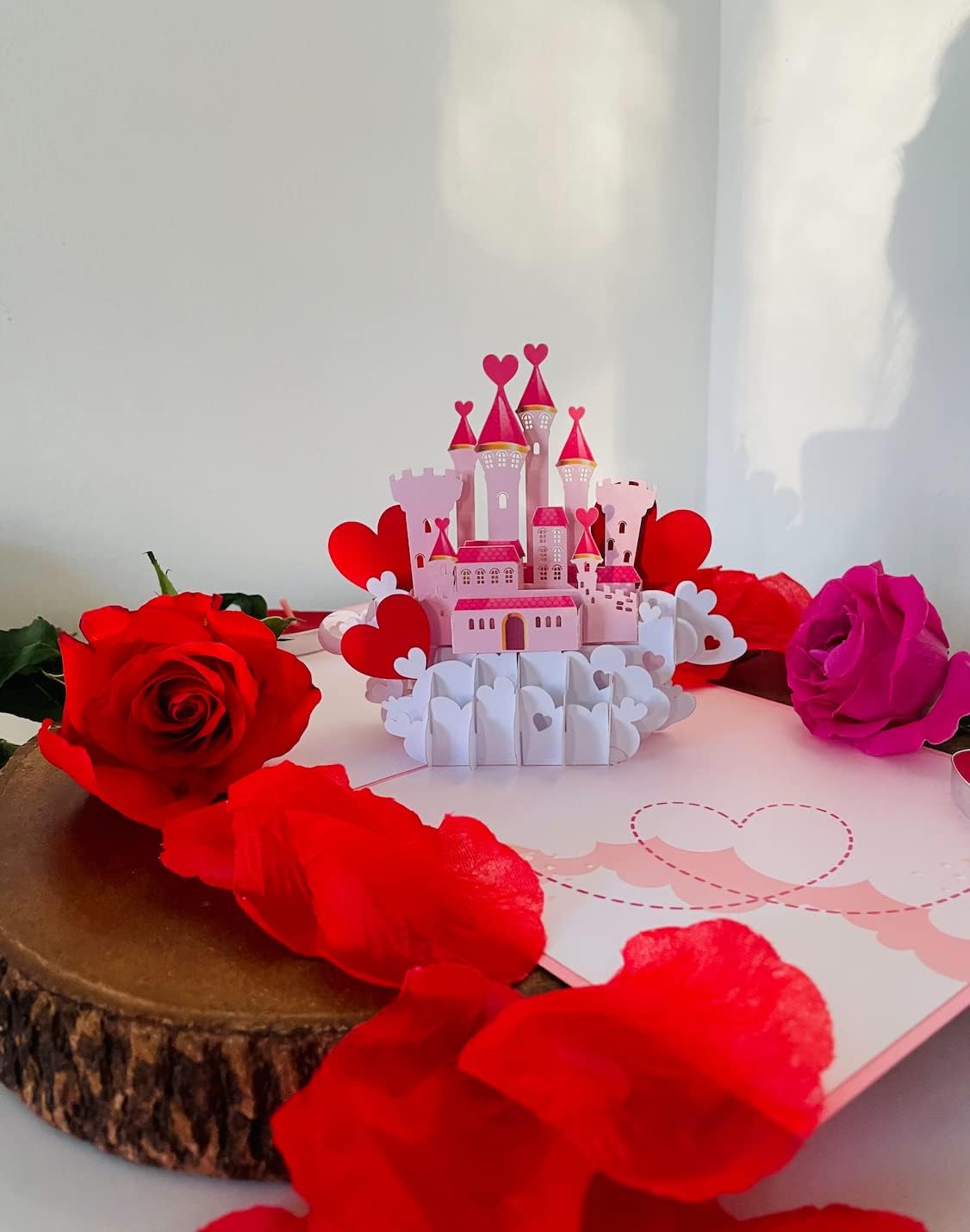Princess Love Castle Pop Up 3D card. Sweet surprise greeting card gift for her,wife,girlfriend,daughter,mum,grandaughter. Valentine’s Day - Image 5