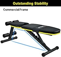 Vista 8 de Banco de pesas ajustable, bancos de entrenamiento plegables para gimnasio en casa, banco de ejercicios con 10 posiciones de respaldo