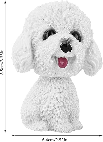 Miniatura 4 de Haosie Figura de perro Bobble Head, juguete de cabezas de bobble, linda figura de cachorro, adorno para tablero interior del automóvil, cabeza de