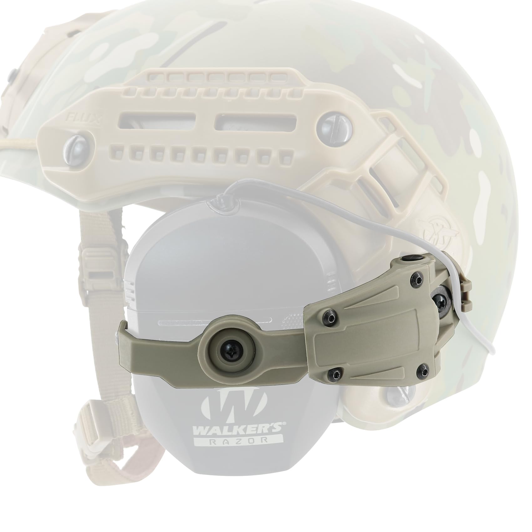 HEARFALCOMfor MTEK Flux MLOK Rail Helmet is MLOK Rail Adapter Compatible with Walker's Razor Earmuffs (Walkers Razor,Walkers Razor Digital) (DE)