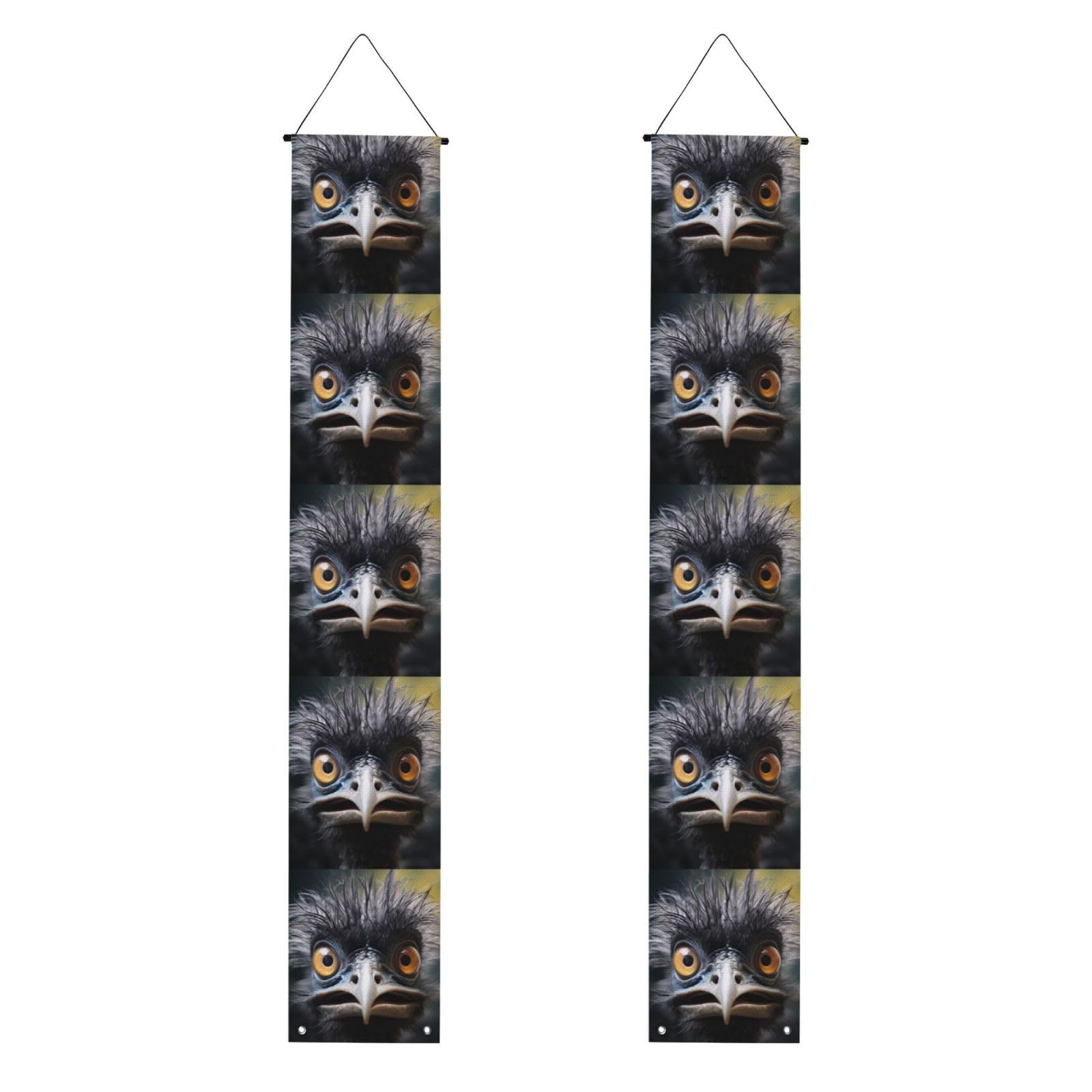 Emu Porch Banner 2PCS, Summer Hanging Flag Party Porch Sign Front Door Hanging Decorations for Indoor Outdoor Holiday Yard Decor Wall Backdrop 71 x 12 Inch
