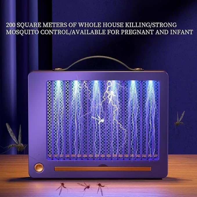 Image of Electric Mosquito Killer, Fly Insect Killer Machine, Insect Bug Zapper,Fly Catcher and Trap Killer LED Lamp for Restaurants,Home,Office,Bedroom-Rechargeable Night Lamp (White-Aspect)