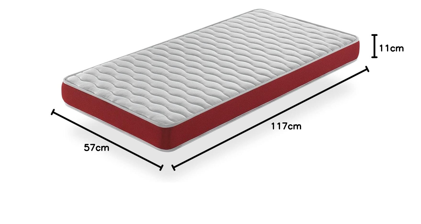 Colchon Łóżeczko 57X117 Velvet Pianka, Wysokość 11 cm, Oddychająca i ergonomiczna, twarda idealna dla niemowląt