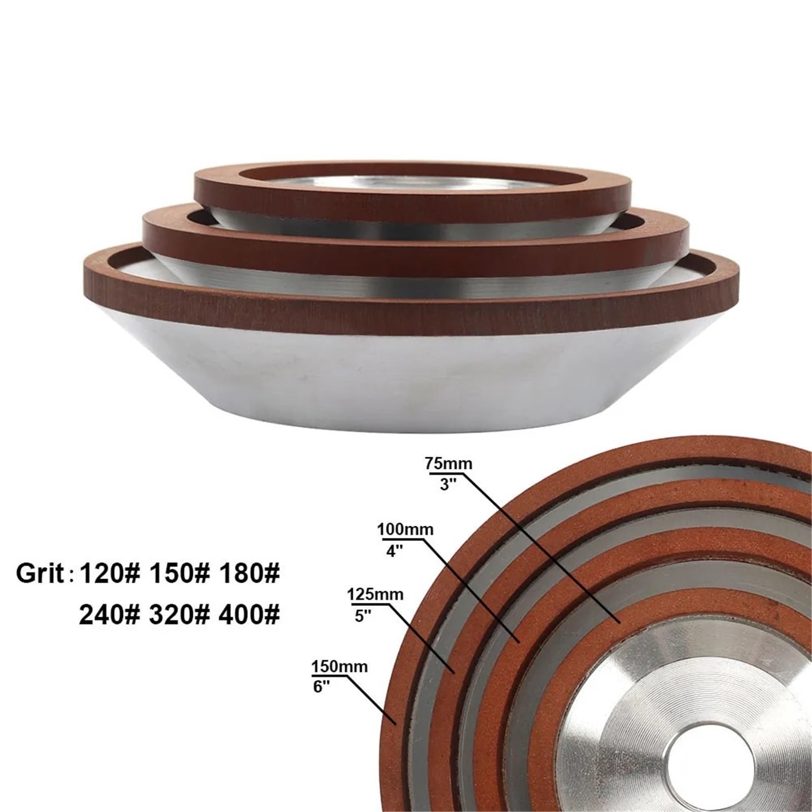 Ściernica diamentowa do polerowania metalu - idealna do ostrzenia frezów(320GRIT 150x32x10mm)