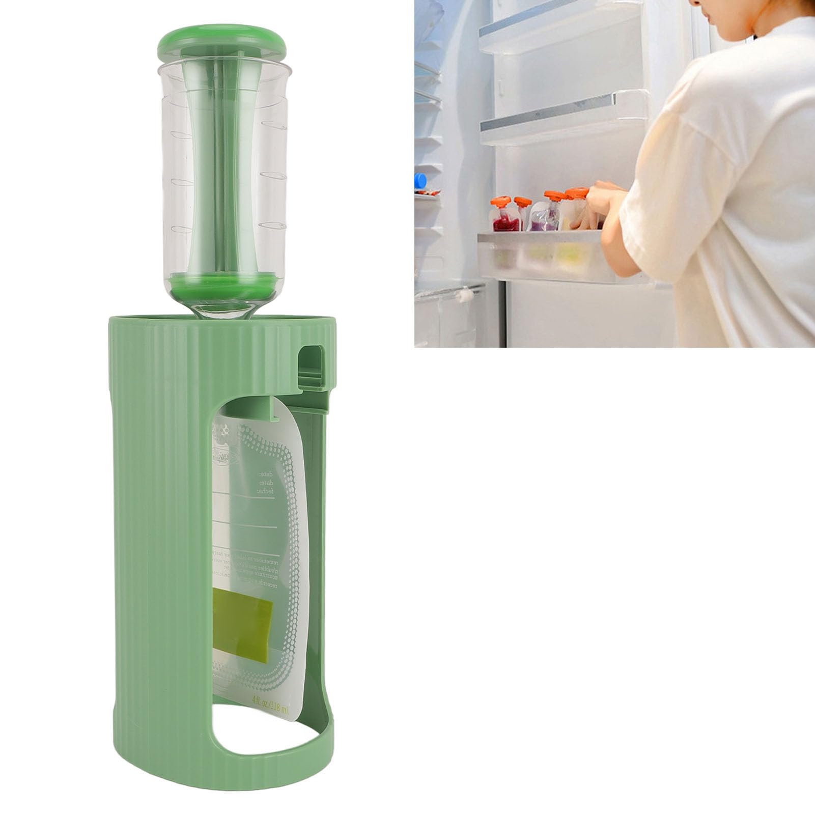 Station de Remplissage de Purée Fruits, étui en Plastique qualité Aliments pour Voyager pour Voyager (GREEN)