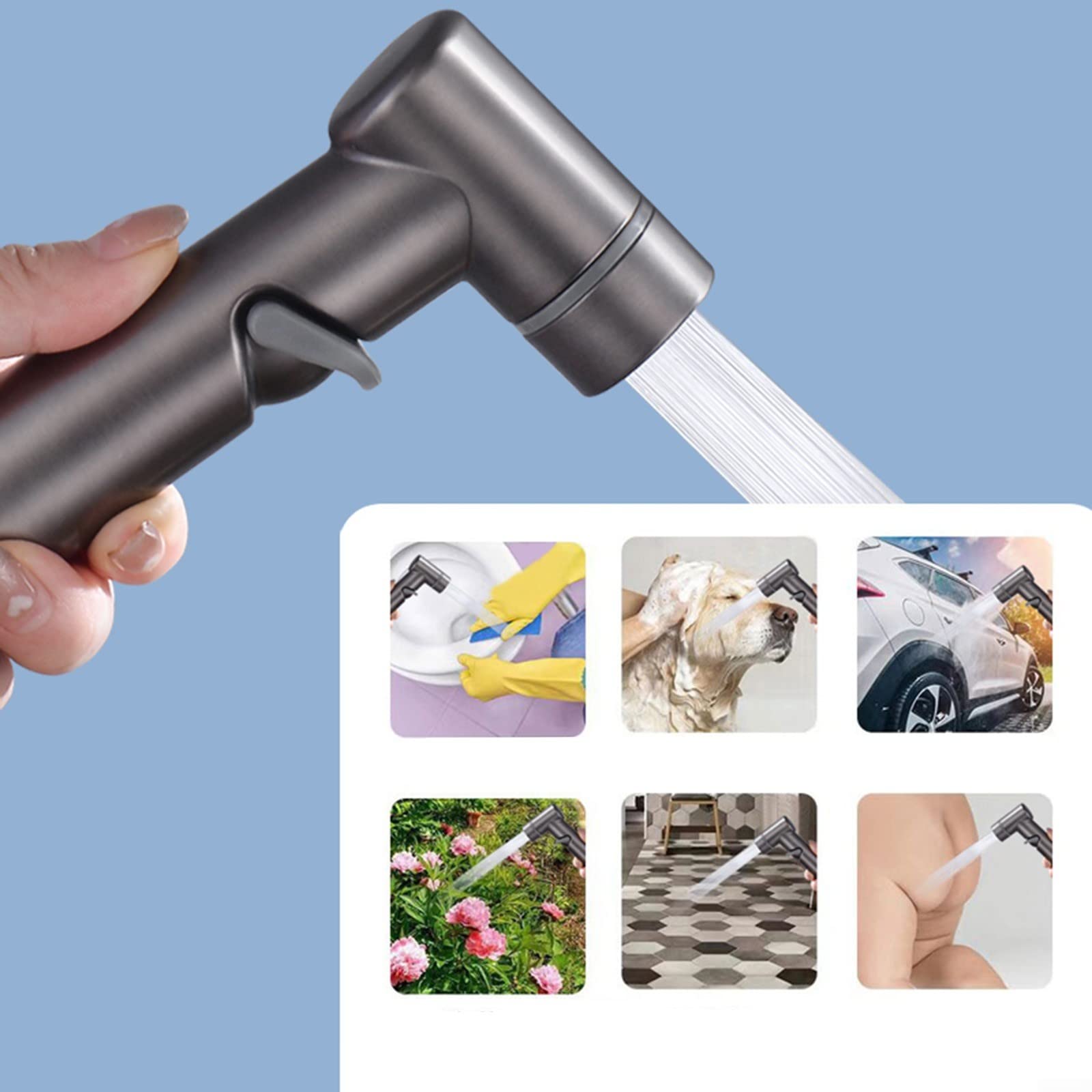 Gunmetal szary bidet zestaw natryskowy toaleta ręczny spryskiwacz bidet zawór kątowy kran higiena osobista spray toaletowy do wygodnego czyszczenia