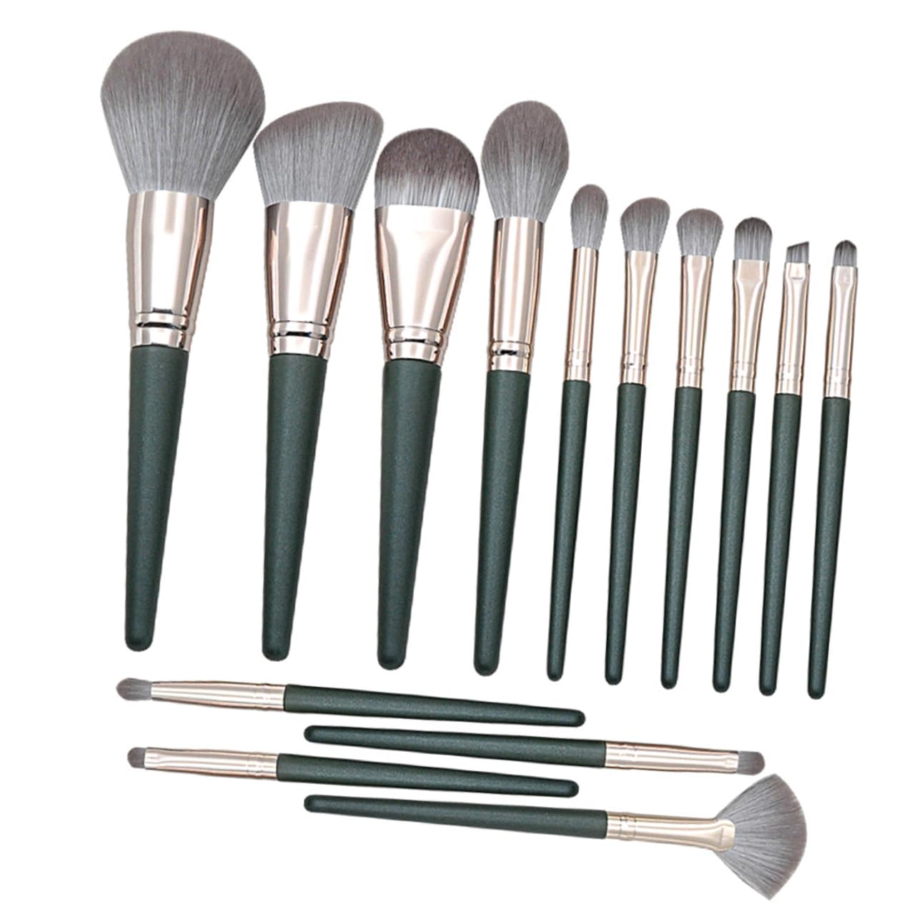 DOITOOL 28stücke Teiliges Set Makeup Pinsel Mit Holzgriffen Und Kunstfasern Für Professionelles Und Tägliches Make-up Schwarzgrün
