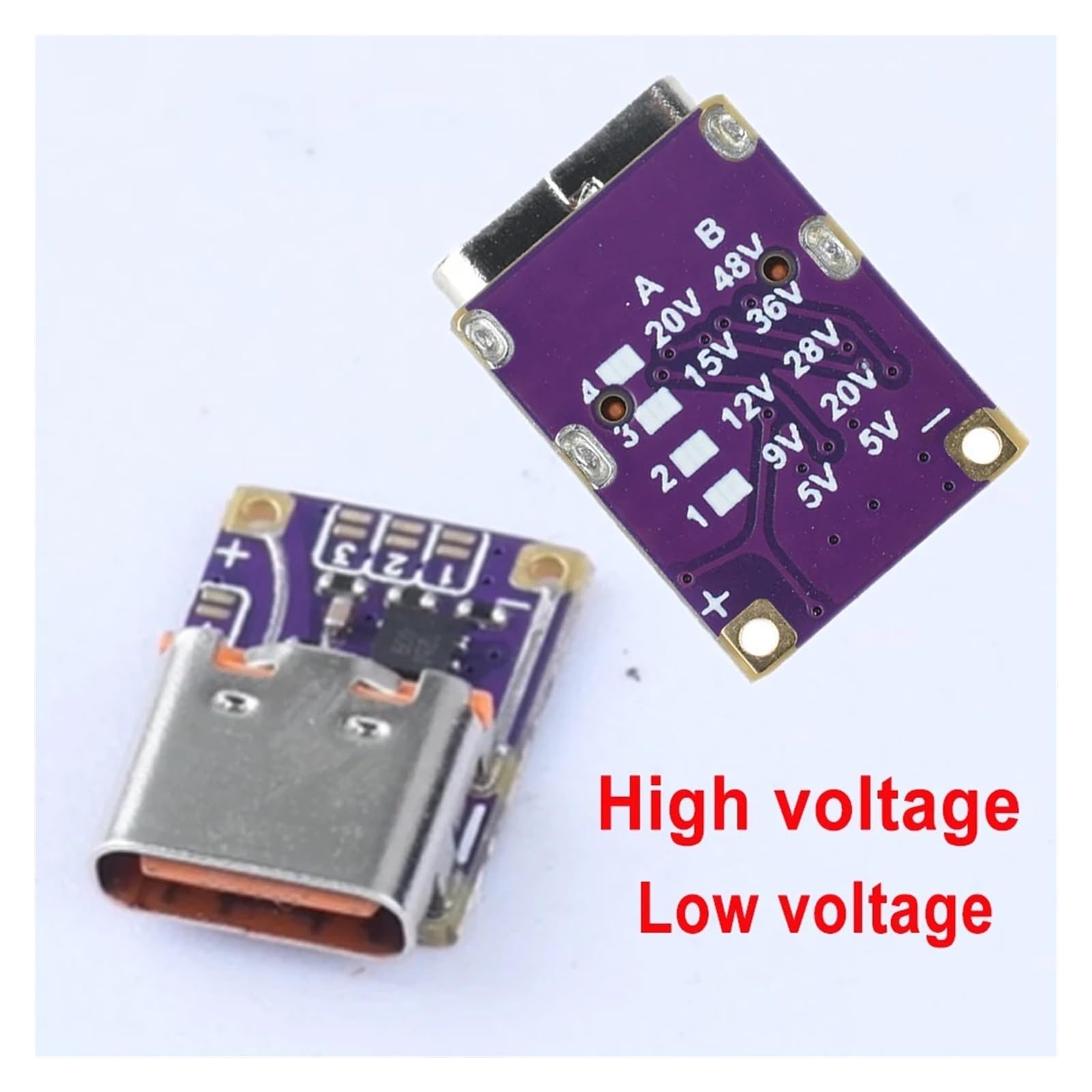 PD3.1/QC3.0 Decoy Module USB-C 5-48 V 5 A Fixed Output Board for DIY Power Supply Tester (High Voltage)