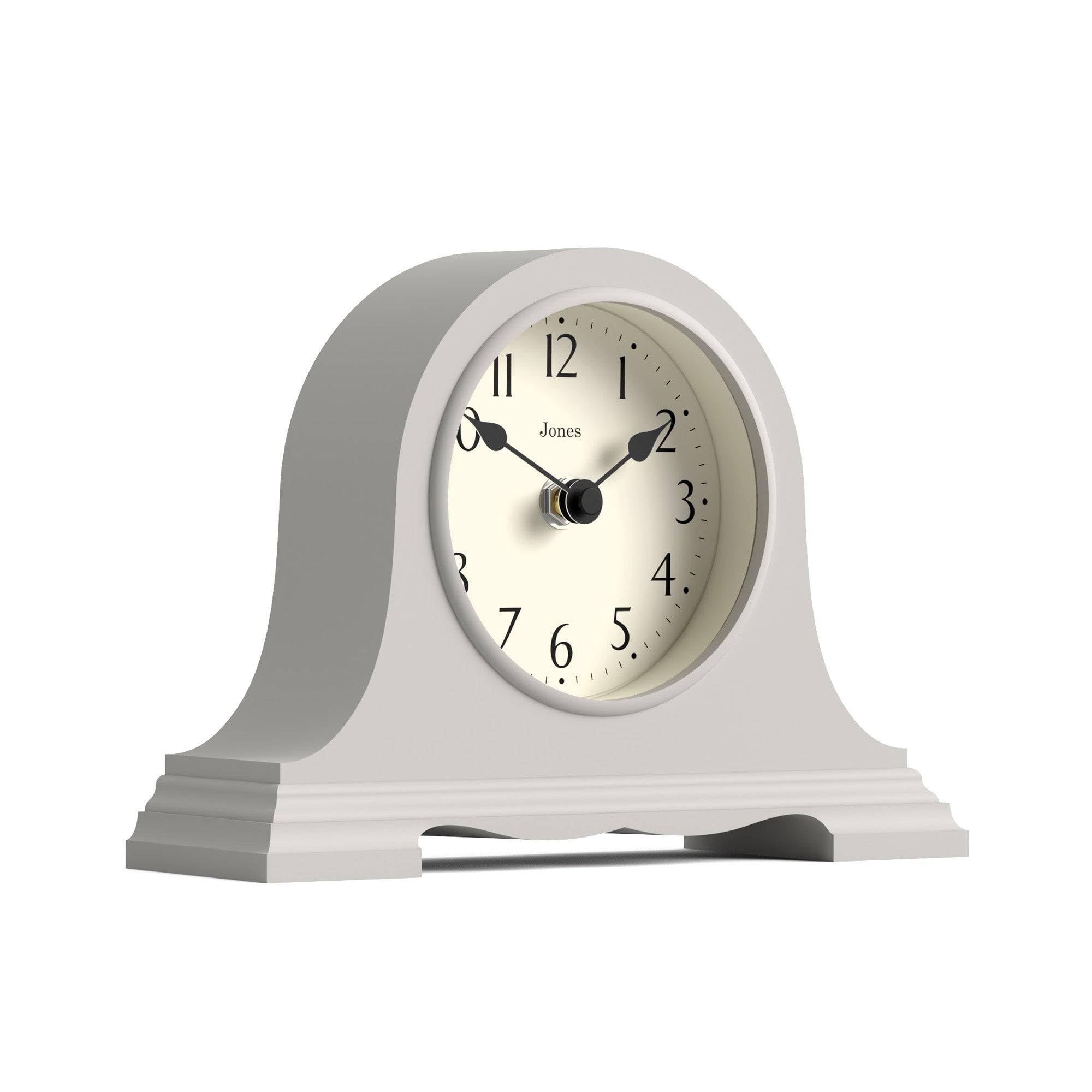 Horloge De Cheminée JONES CLOCKS Tavern - Design Classique - 15.5x13.8x5.9cm - Pile AA - Gris Foncé
