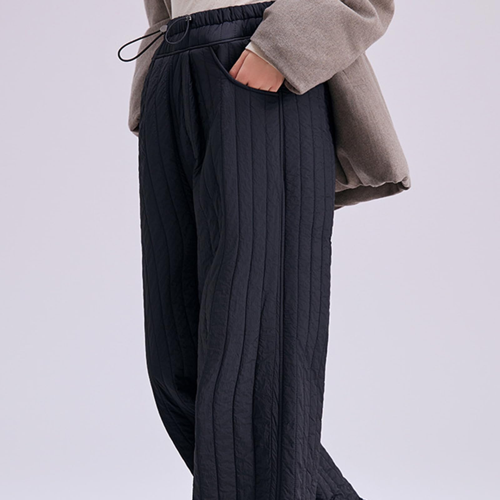 Pantalon de grossesse en nylon respirant avec haute élasticité et isolation pour les activités par temps froid et mode de maternité confortable