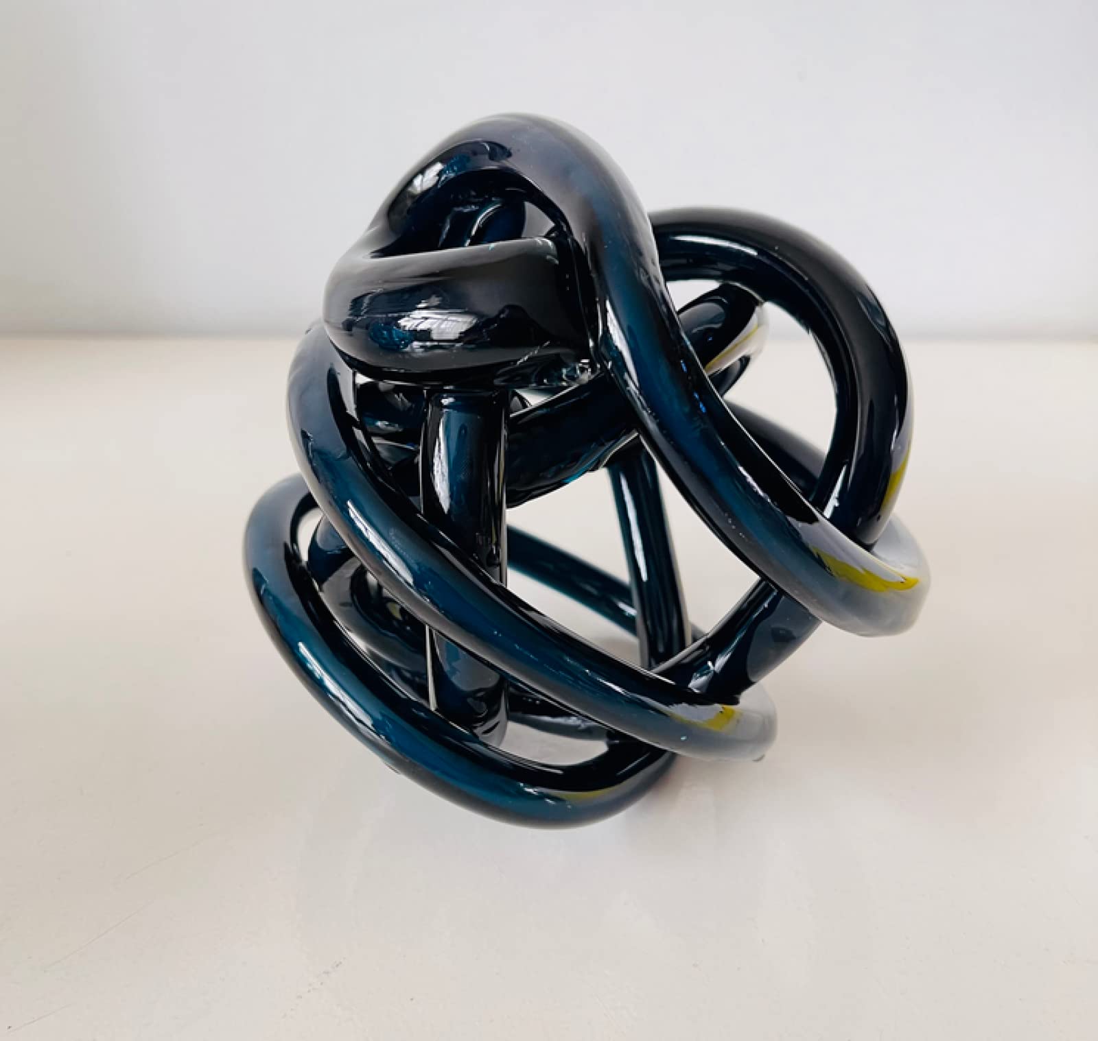 Handgefertigte Schwarze Spiralfigur aus Glas mundgeblasenes Glas glasiert Briefbeschwerer Geschenk für Geburtstag Heimdekoration Tischdekoration