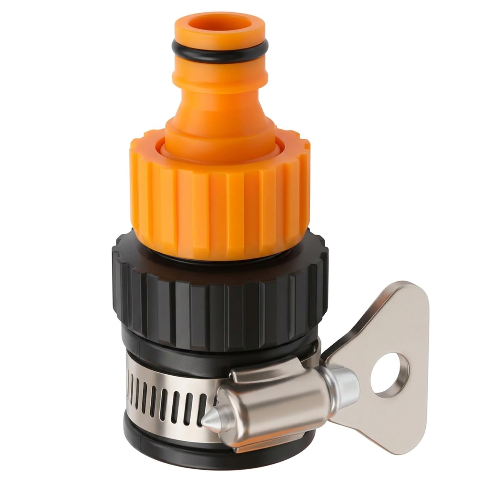 Universal Tap Connector 12-16mm Kitchen Tap Hose Connector Adjustable Garden Tap Fitting Set Faucet Adapter with Stainless Steel Clip Hose Pipe Fitting for Bath Garden Indoor and Outdoor