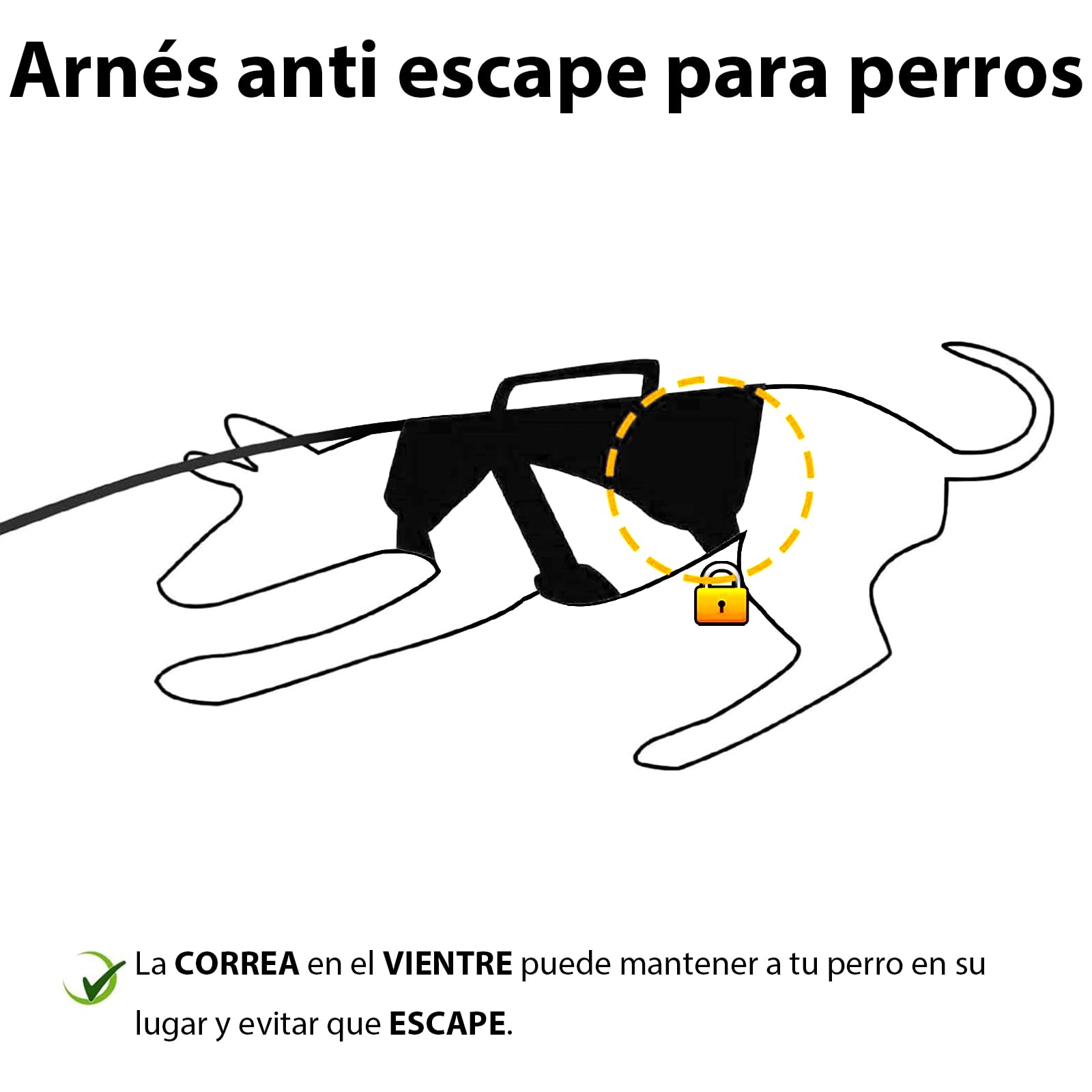 Huntboo Arnes Perro Pequeño Mediano Grande, Arnes Antiescape Perro, Arnés Reflectante para Perros con Asa, Transpirable, Chaleco Ajustable para Caminar, Equipamiento para Correr (Negro, XL)