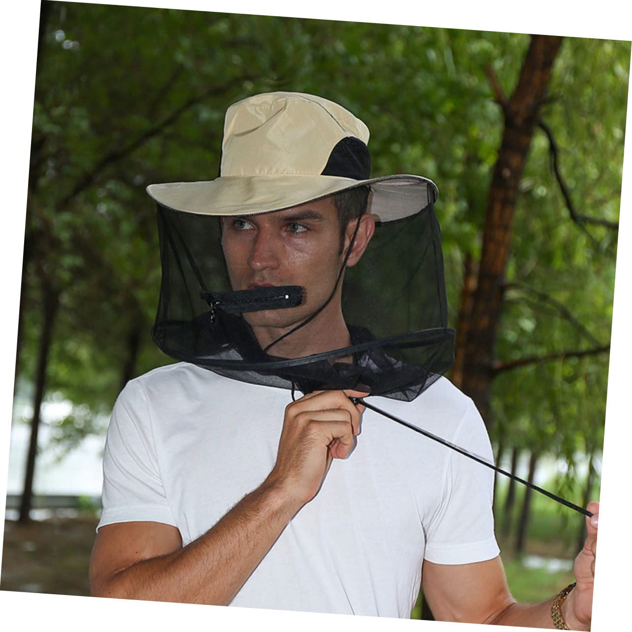 SUPVOX Sombrero de Mosquito de Pesca Borde Gorras Sombrero calentado Sombreros Gorro Apicultor Mosquito Net Sombrero de Red de Cabeza Profesional Sombrero de Apicultor Tela de Malla
