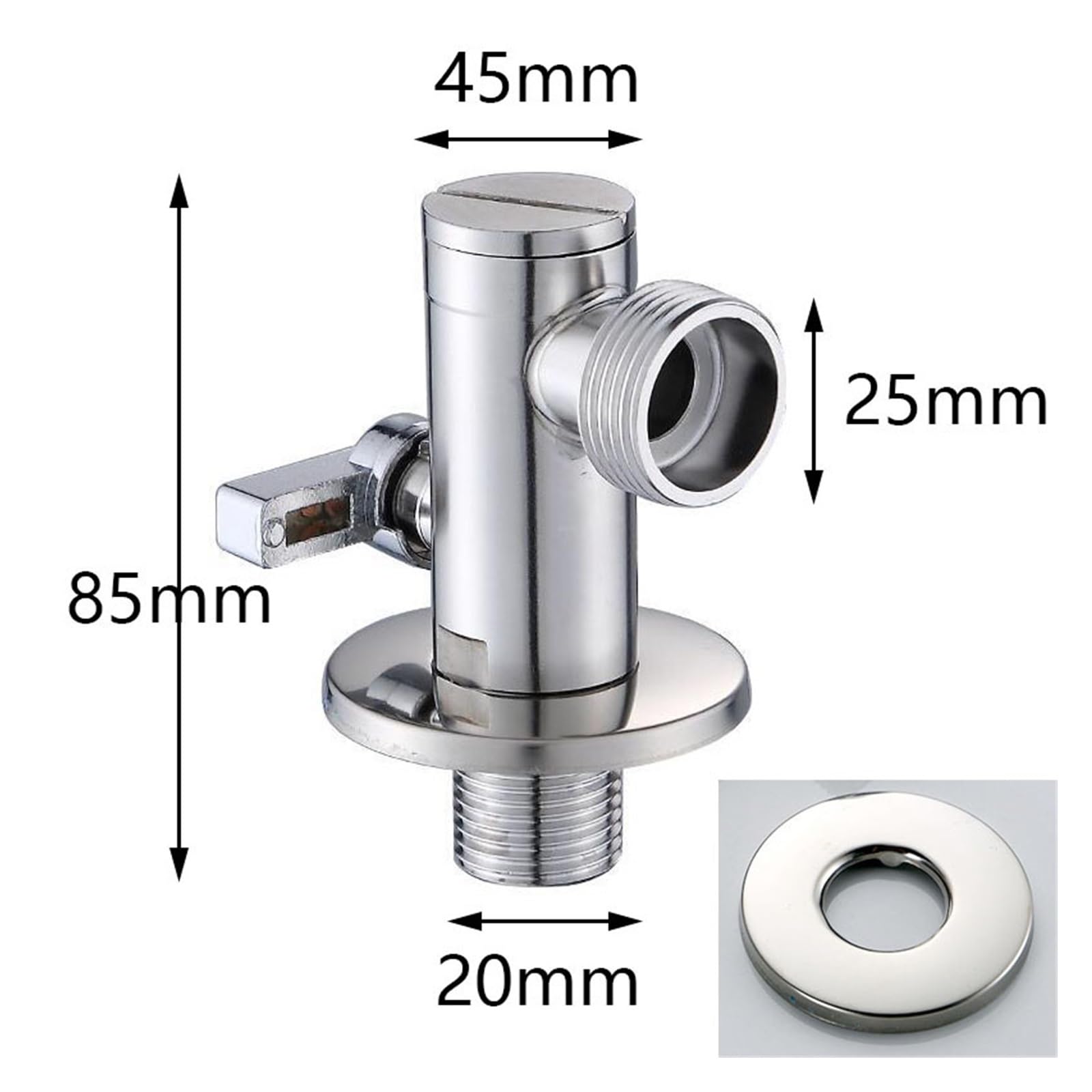 2 uds G1/2 "válvula angular for grifo, accesorio de baño, válvula angular for inodoro, acero inoxidable 304 Para Cocina, BañO(L)
