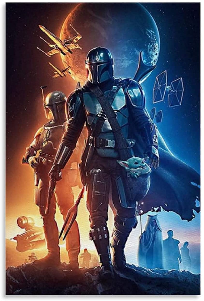 GPEIHANG Canvas Painting Picture Star Wars Poster The Mandalorian