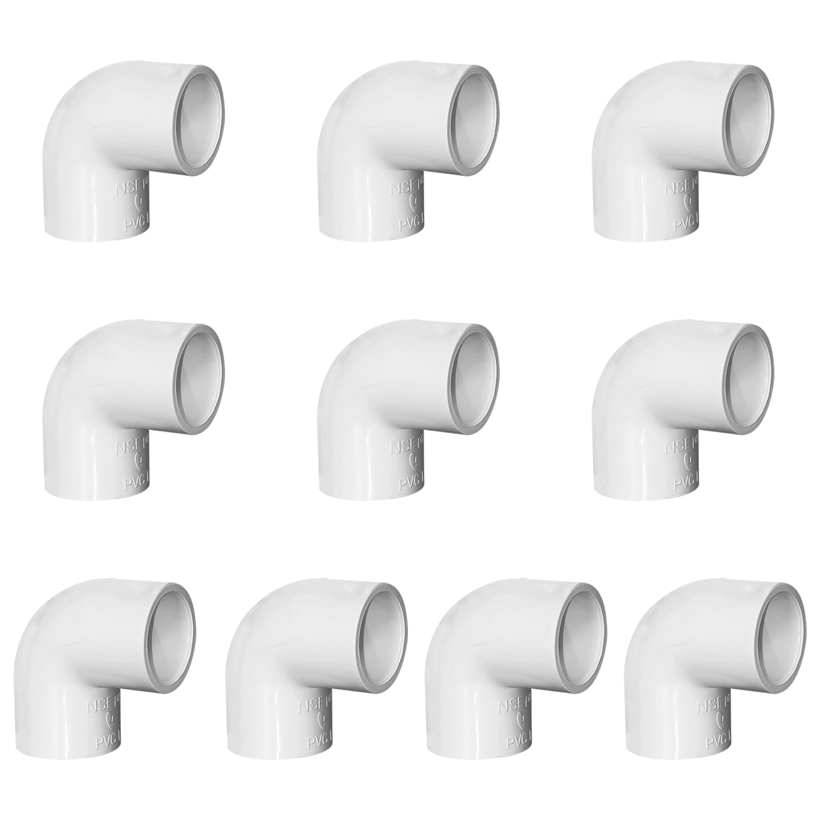 10Pcs PVC 90 Degree Elbow 1" 2 Way Right Angle PVC Pipe Fitting - DIY Frame & Shelf Building, Garden Support Structure