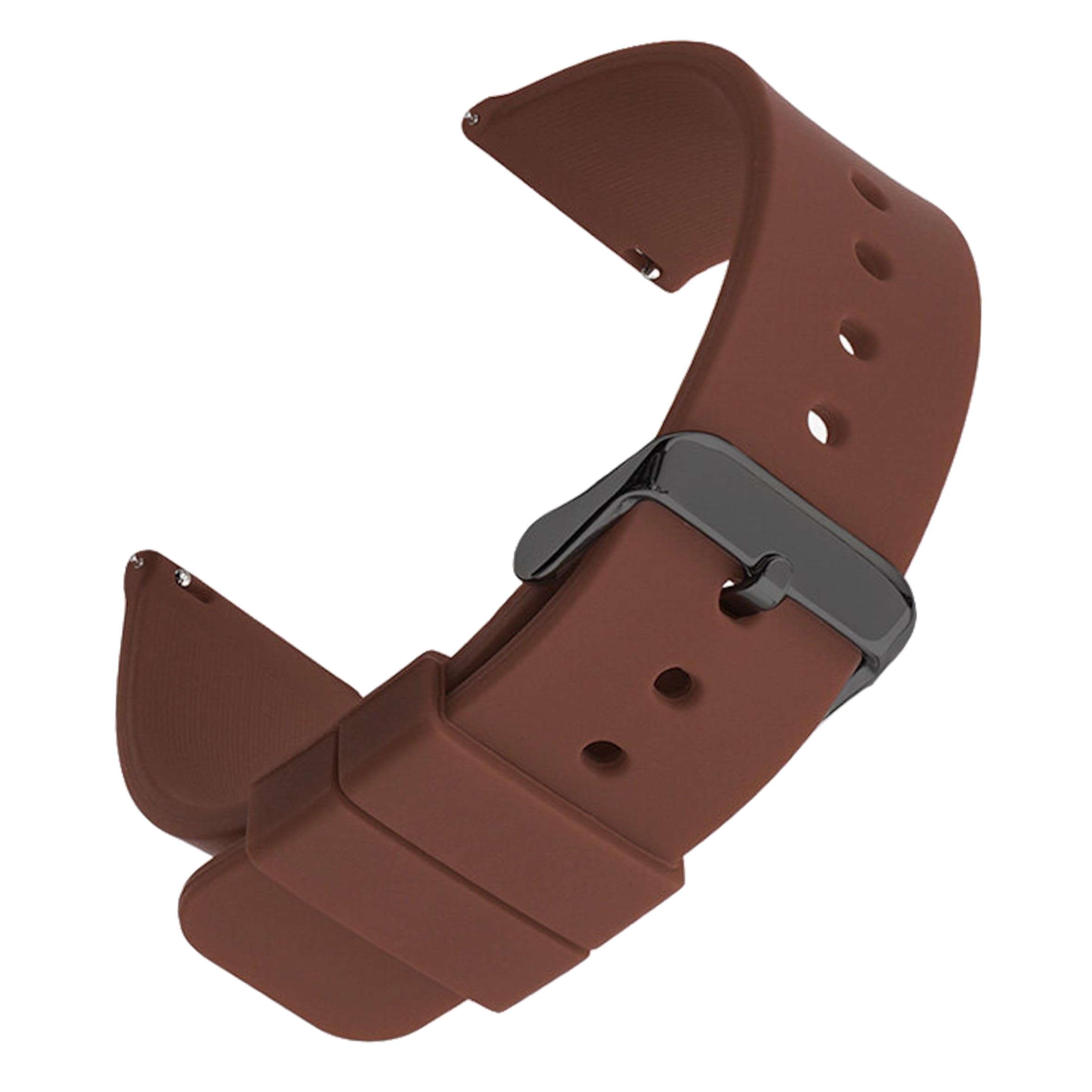 YODI 24mm Soft Silicone with Metal Buckle Strap Band for Smart Watch, Steel Buckle Pattern with Silicon Straps for Men and Women (Smartwatch Not Include) (Winred)-picture-31