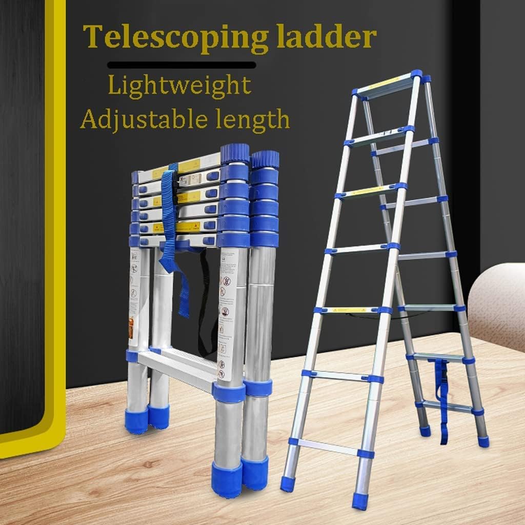 Telescoping Ladder,Telescoping Telescopic Extension Portable - Collap Wide Pedal Folding Ladder 20FT/6.5M Telescoping Ladder A Frame Aluminum Extension Ladder for Indoor Outdoor Work,150KG/3